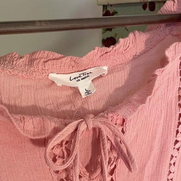 Rose Pink Blouse Summer Spring Whimsigoth Boho Southwestern Renfaire - Picture 10 of 11